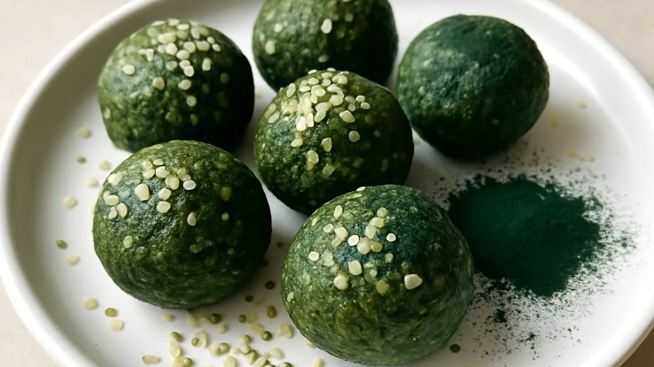 Boules d'énergie aux graines de chanvre et spiruline"