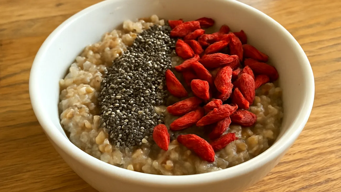 Porridge de sarrasin aux graines de chia et baies de goji"