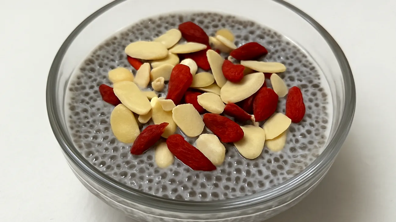 Pudding de graines de chia aux amandes et baies de goji"